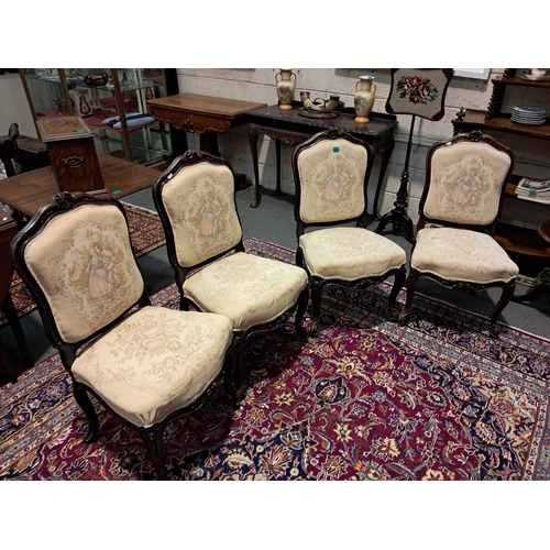 209 - Set of Four 19th Century French Chairs with Tapestry Upholstery