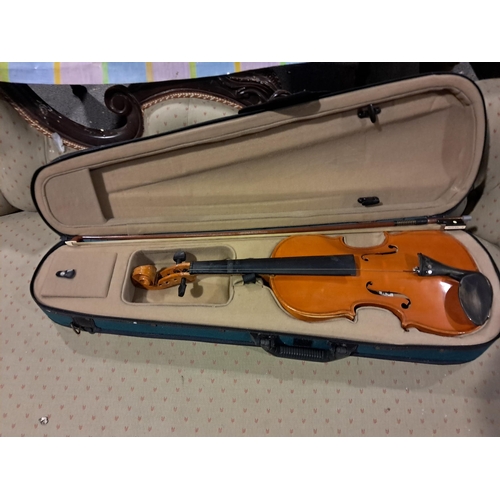 284 - Cased Violin and Bow