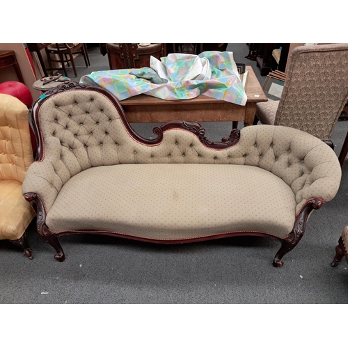 286 - Victorian Style Mahogany Chaise Longue