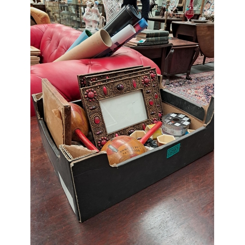 293 - Box of Curiosities including 4 Decorative Frames