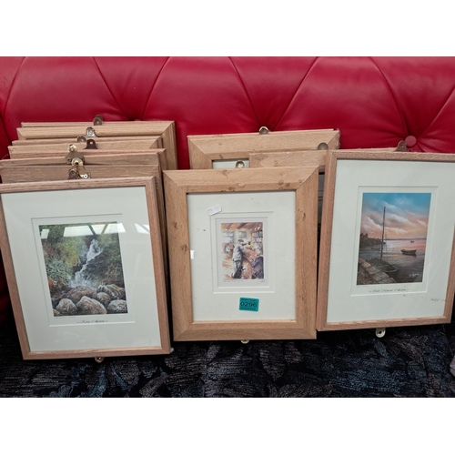 296 - Good collection of 12 uniformly Framed Philip Grey Prints of Irish Scenes