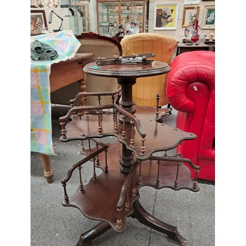 297 - Edwardian Mahogany Circular Book Stand - needs some restoration