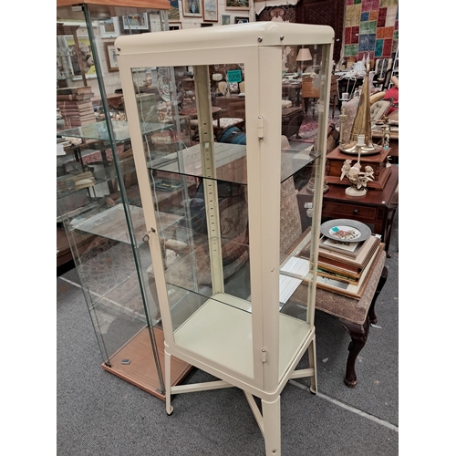 306 - Metal and Glass Display Cabinet - very retro (154cm x 50cm x 40cm)