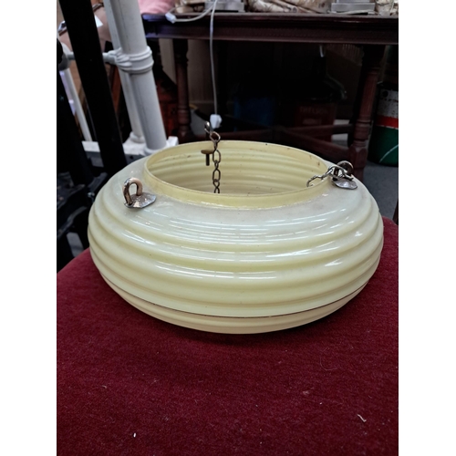 327 - Vintage Yellow Glass Light Shade