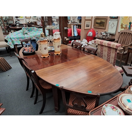 334 - Edwardian Mahogany Oval End Dining Table (seats 8)