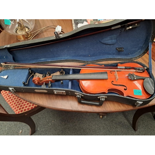 336 - Cased Violin and Bow