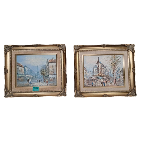 61 - Pair of Gilt Framed Parisan Street Scenes