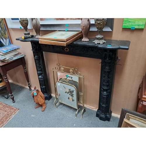 73 - Good Victorian Cast Iron Fire Surround - restored