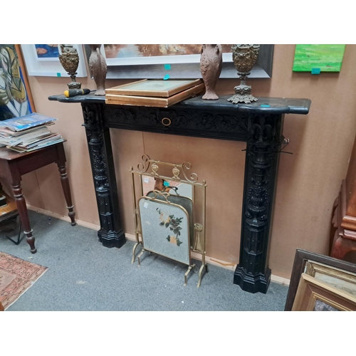 73 - Good Victorian Cast Iron Fire Surround - restored