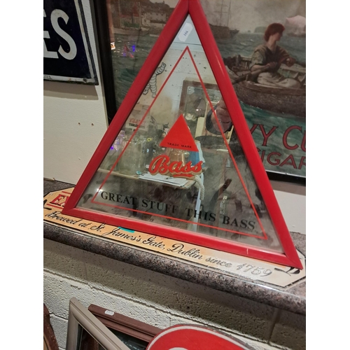 936 - Bass Triangle Advertising Mirror (48cm)