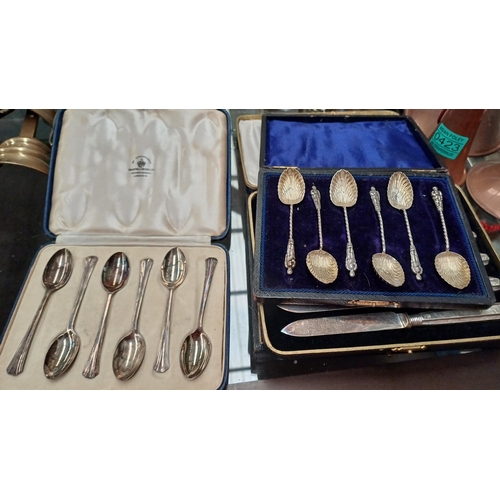 426 - Cased Set of Birmingham Silver Apostle Spoons and a set of Silver Tea Spoons