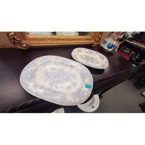 503 - Pair of Antique Blue and White Porcelain Platters