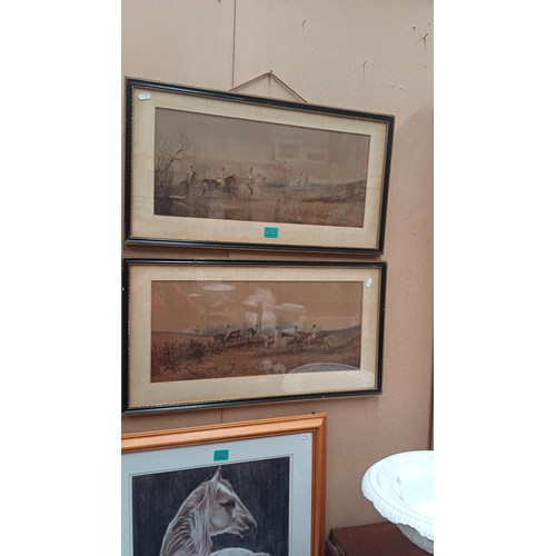 519 - Pair of 19th Century Framed Hunting Prints