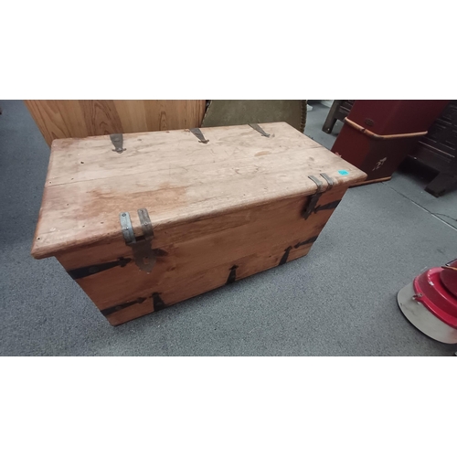 544 - Hardwood Trunk with Iron Fittings