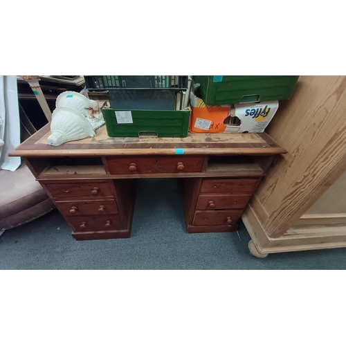 546 - Victorian Mahogany Pedestal Desk for restoration or Painting