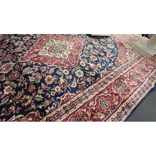 563 - Kashmir Blue, Ivory and Red Ground Rug