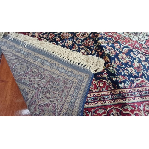 563 - Kashmir Blue, Ivory and Red Ground Rug