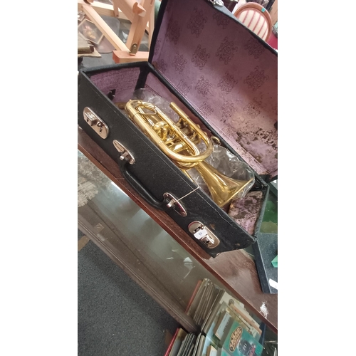 602 - Cased Brass Trumpet