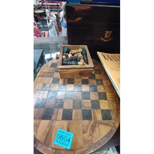 604 - Small Chessboard with 2 Sets of Chess Figures