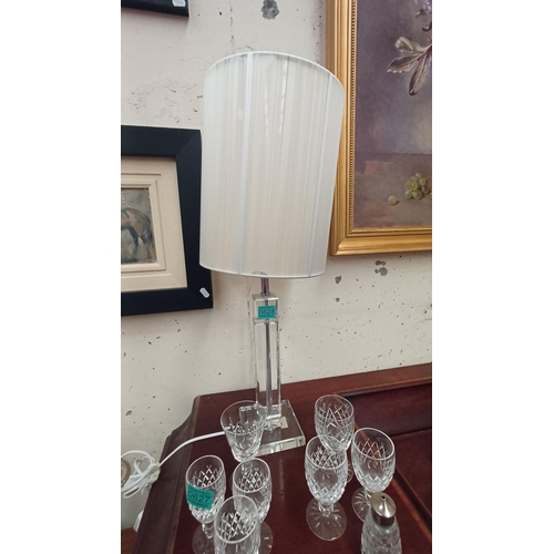 628 - Pair of Galway Crystal Table Lamps with Shades