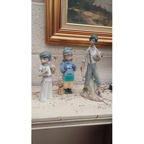 669 - Three Spanish Pottery Figures