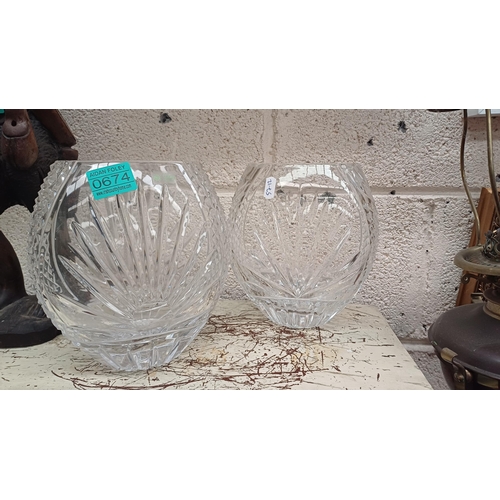 674 - Two Galway Crystal Vases