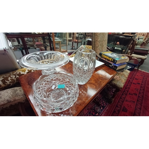 720 - Two Cut Glass Fruit Bowls and a Vase