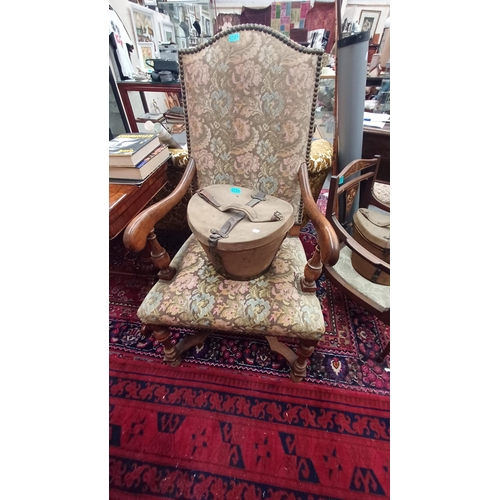 723 - Early 20th Century Tapestry Upholstered Armchair