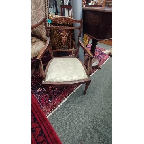 725 - Edwardian Inlaid Mahogany Child's Armchair