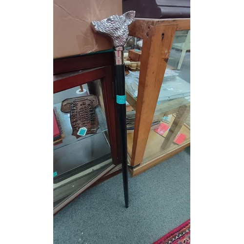 759 - Walking Stick with Fox Head Handle