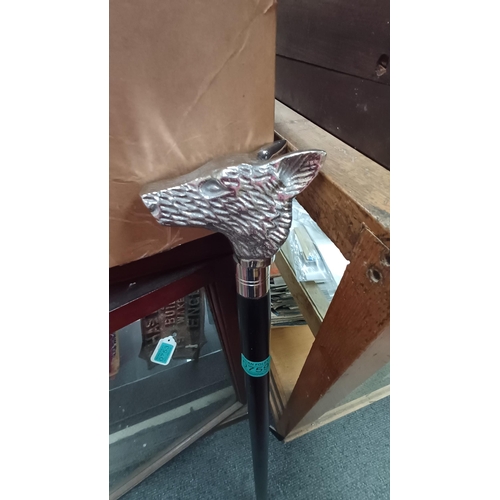 759 - Walking Stick with Fox Head Handle