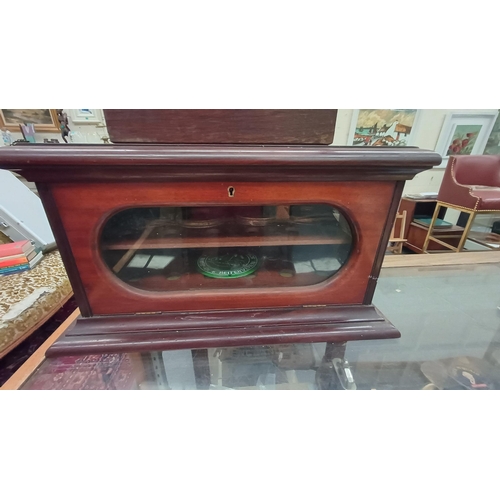 760 - Victorian Mahogany Laboratory Table Top Cabinet together with a 19th Century Rosewood Trinket Box