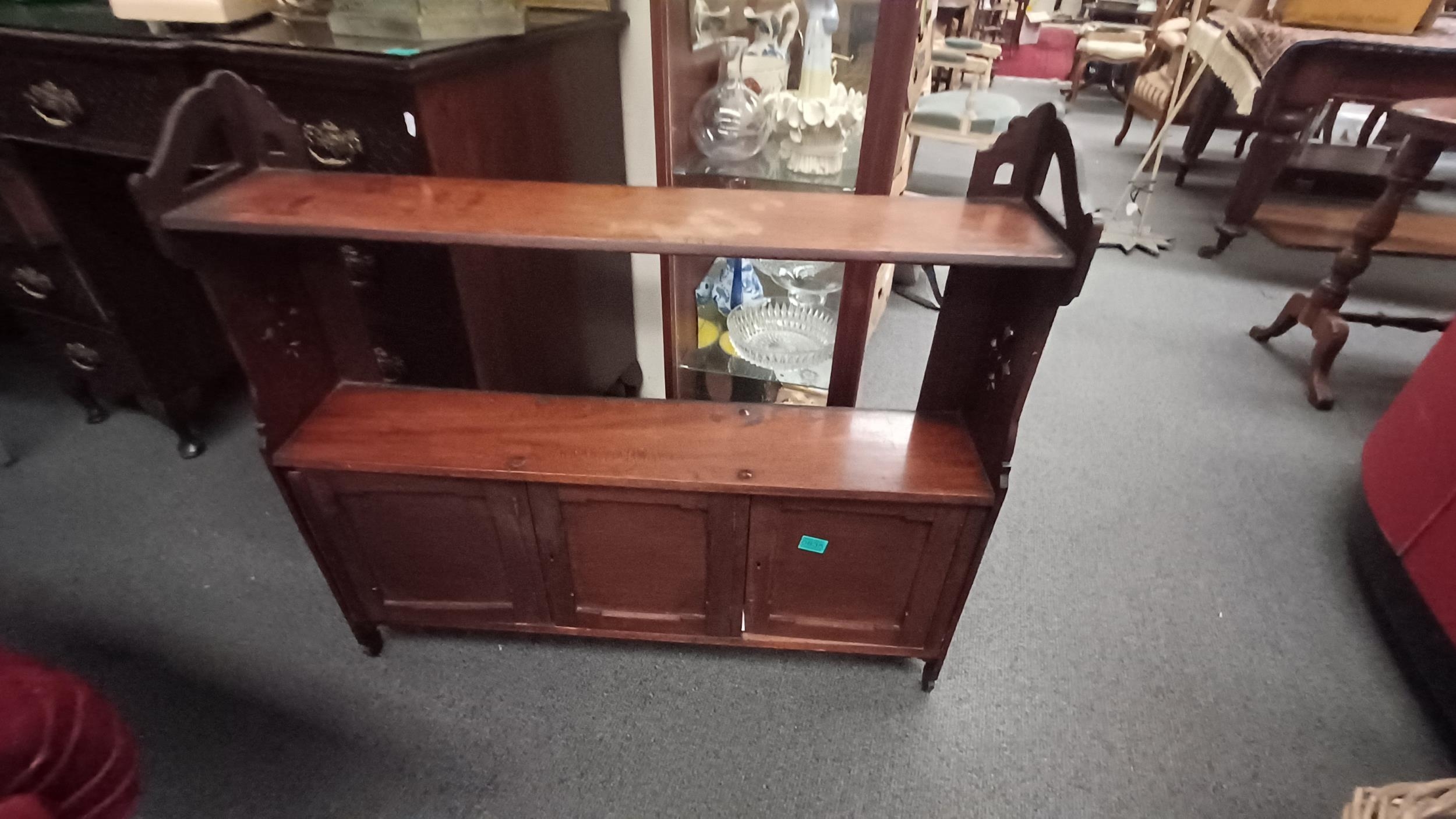 Good Mahogany Wall Shelf / (92cm x 86cm x17cm)