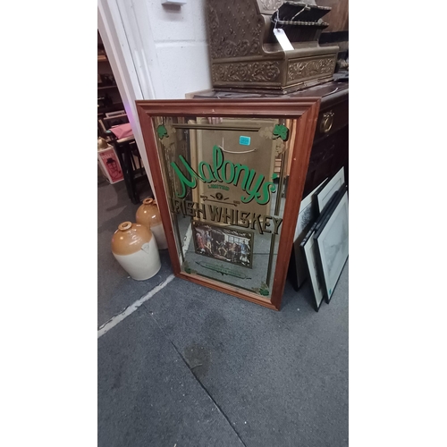 898 - Malonys Irish Whiskey Pub Mirror (96cm x 66cm)