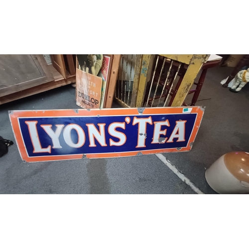 902 - Original Lyons Tea Enamel Advertising Sign (150cm x 45cm)