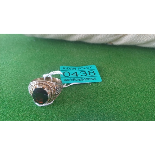 438 - Silver American Ring (Size V)