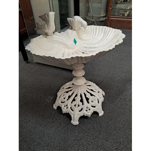 268 - Garden Statuary Cast Iron Bird Bath on stand (55cm Tall)