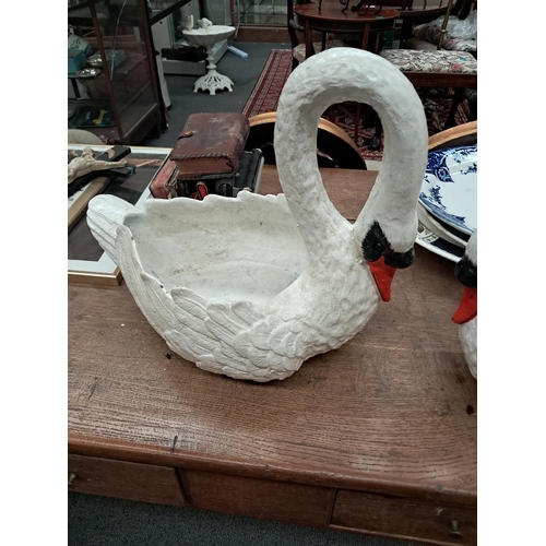 270 - Pair of Garden Planters in the form of Swans (34cm Tall x 46cm Long)