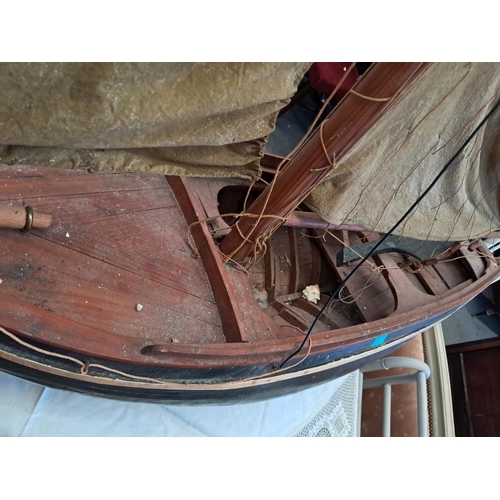 375 - Wonderful Model of a Currach - used as a Display in a Galway Pub (180cm Long)