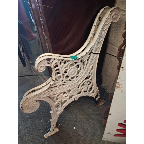 390 - Pair of Heavy Cast Iron Garden Seat Ends