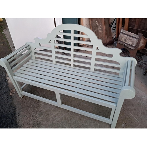 579 - Painted Teak Garden Bench