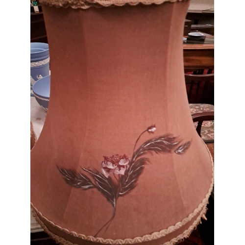 702a - Pair of Vintage Hand Painted Irish Linen Lamp Shades