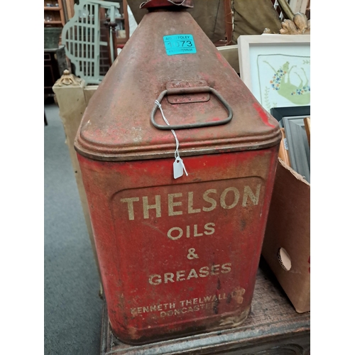 1073 - Thelson Oils and Greases 5 Gallon Oil Can