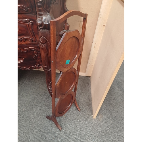 103 - Edwardian Mahogany Folding Plate Stand