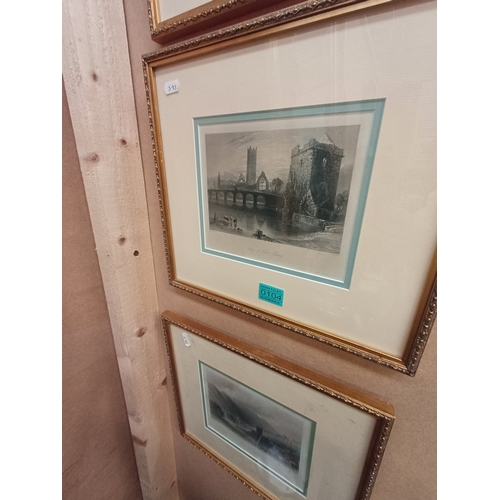 104 - Set of 4 Bartlett Prints of Ireland in good Gilt Frames