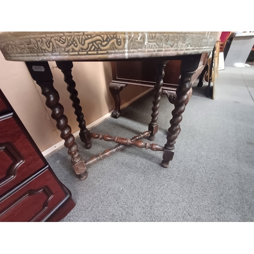 118 - Indian Brass Top Folding Table