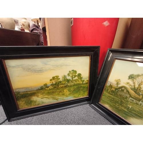 128 - Pair of Edwardian Coloured Prints in good frames