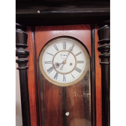 145 - Edwardian Double Weight Vienna Wall Clock