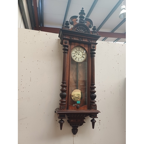 148 - Edwardian Double Weight Vienna Wall Clock