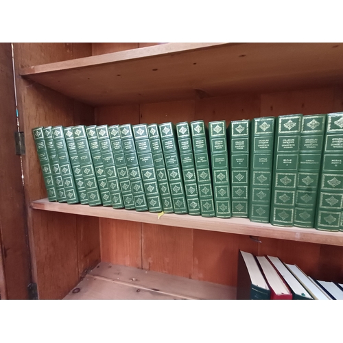 152 - The Complete Works of Charles Dickens (35 Volumes) and others on bottom shelf